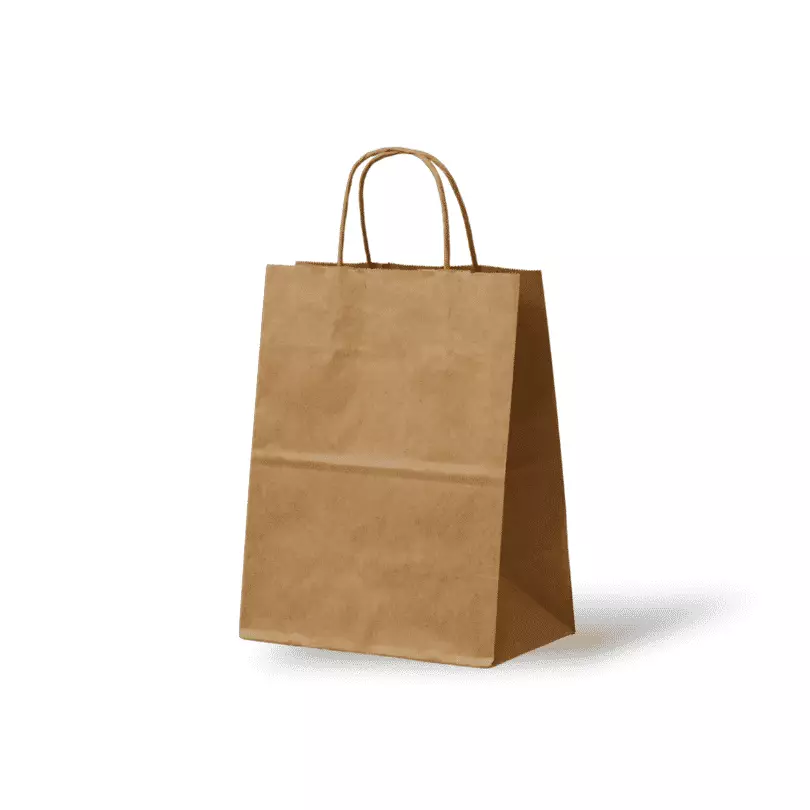 Papieren Tas (S) – Bruin / Kraft – 100 Stuks