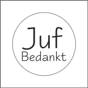 Etiketten – Juf bedankt – wit – 500 stuks