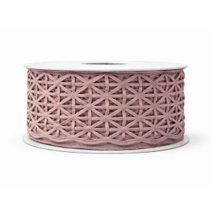 Velvet Lint – Gestanst Patroon – Oud roze