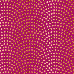 Papierrol – Goud / Pink (Star wavy) – 50cm x 100 meter
