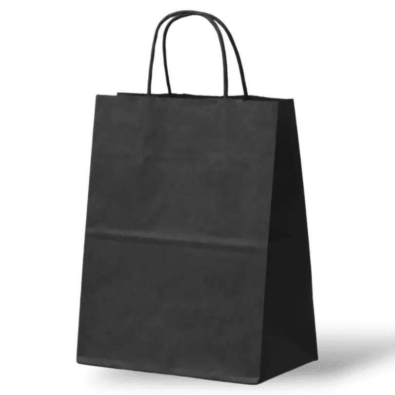 Papieren Tas (XL) – Zwart – 100 Stuks