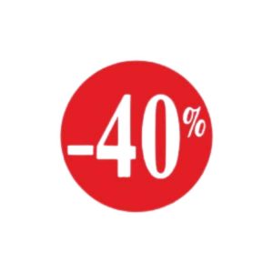 Etiketten Korting 40% – 25mm – rood – 500 stuks
