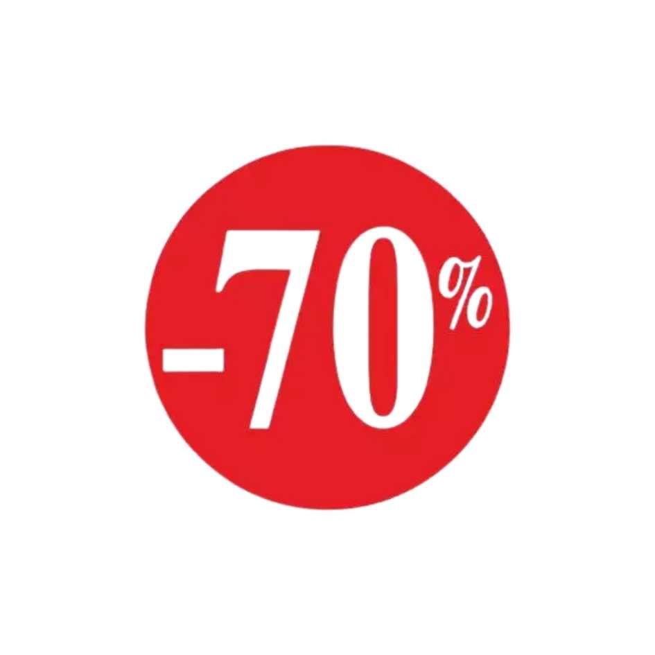 Etiketten Korting 70% – 25mm – rood – 500 stuks - Afbeelding 2