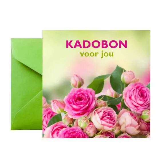 Cadeaubon Deluxe – “Voor jou” (Rozen) – 25 stuks (met groene envelop) - Afbeelding 2