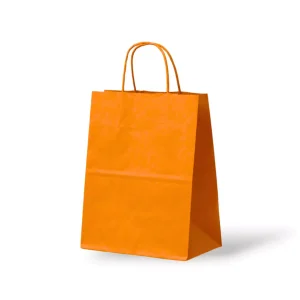 Papieren Tas (M) – Oranje – 100 Stuks