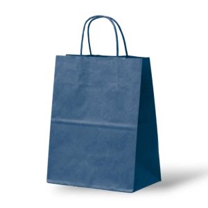 Papieren Tas (L) – Donkerblauw – 100 Stuks