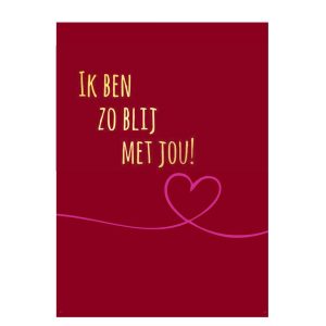 Wenskaart – “Ik ben zo blij met jou!” – 6 Stuks (incl. Envelop)