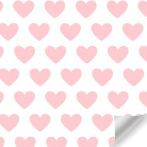 Papierrol – Harten Roze – 60 cm x 100 meter