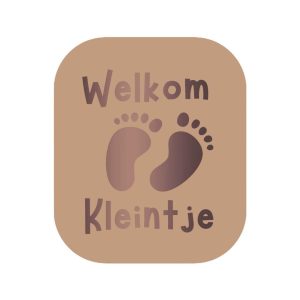 Etiketten – Welkom Kleintje – Kraft – 250 Stuks