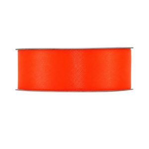 Satin double faced – neon oranje – 25mm x 50 meter