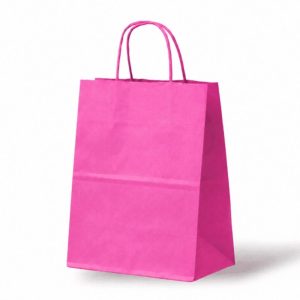 Papieren Tas (L) – Magenta / Roze – 100 Stuks