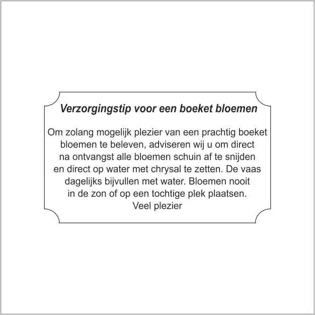 Etiketten – Bloemen verzorgingstip – 500 stuks
