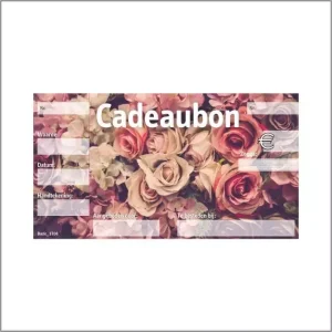 Cadeaubon – vintage roses – blok van 50 stuks met envelop