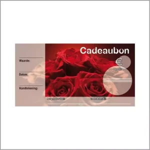 Cadeaubon – five roses – blok van 50 stuks met envelop