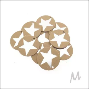 Kaartjes rond – ster zilver (10st)