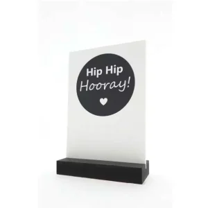 Decoplaatje – hip hip Hooray – met houder