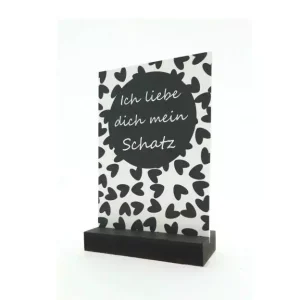 Decoplaatje – Ich liebe dich mein Schatz – met houder