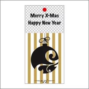 Cadeau kaartje – Merry Christmas Happy new year – gold – 20 st