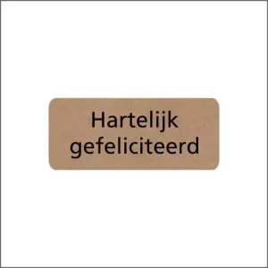 Etiketten – Hartelijk gefeliciteerd kraft – 500 stuks