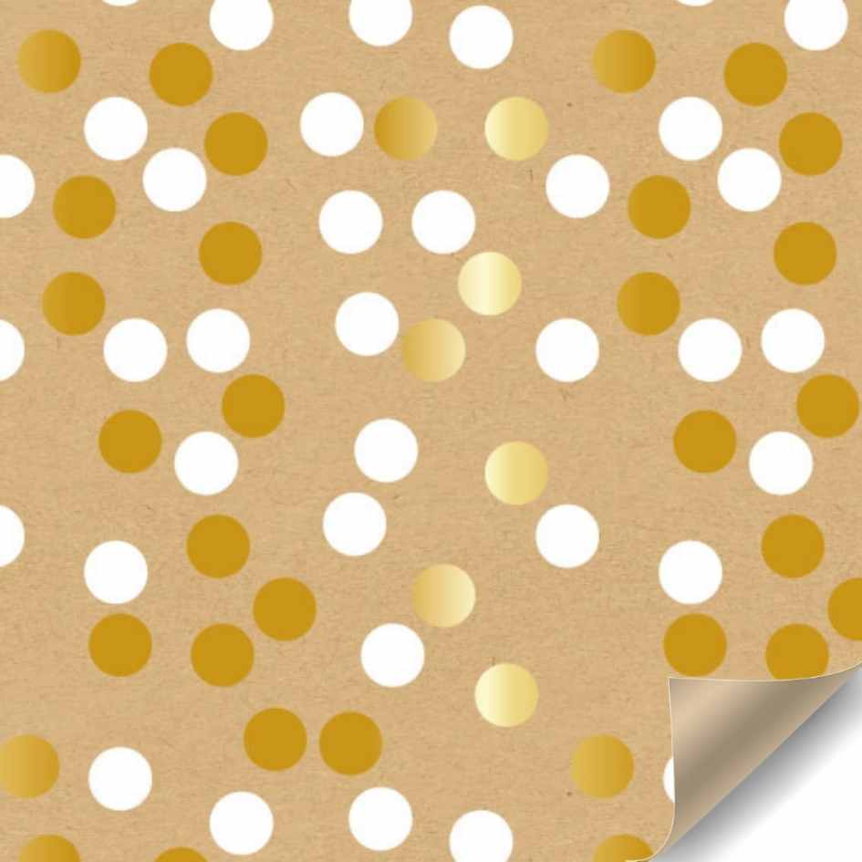 Papierrol – Metallic Stippen – 50 cm x 50 meter - Afbeelding 2
